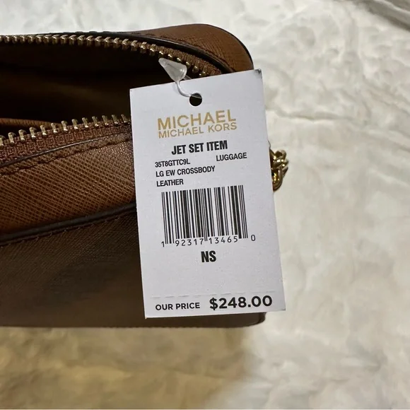 NWT Michael Kors Jet Set Large Saffiano Leather Crossbody Bag - Picture 7 of 8